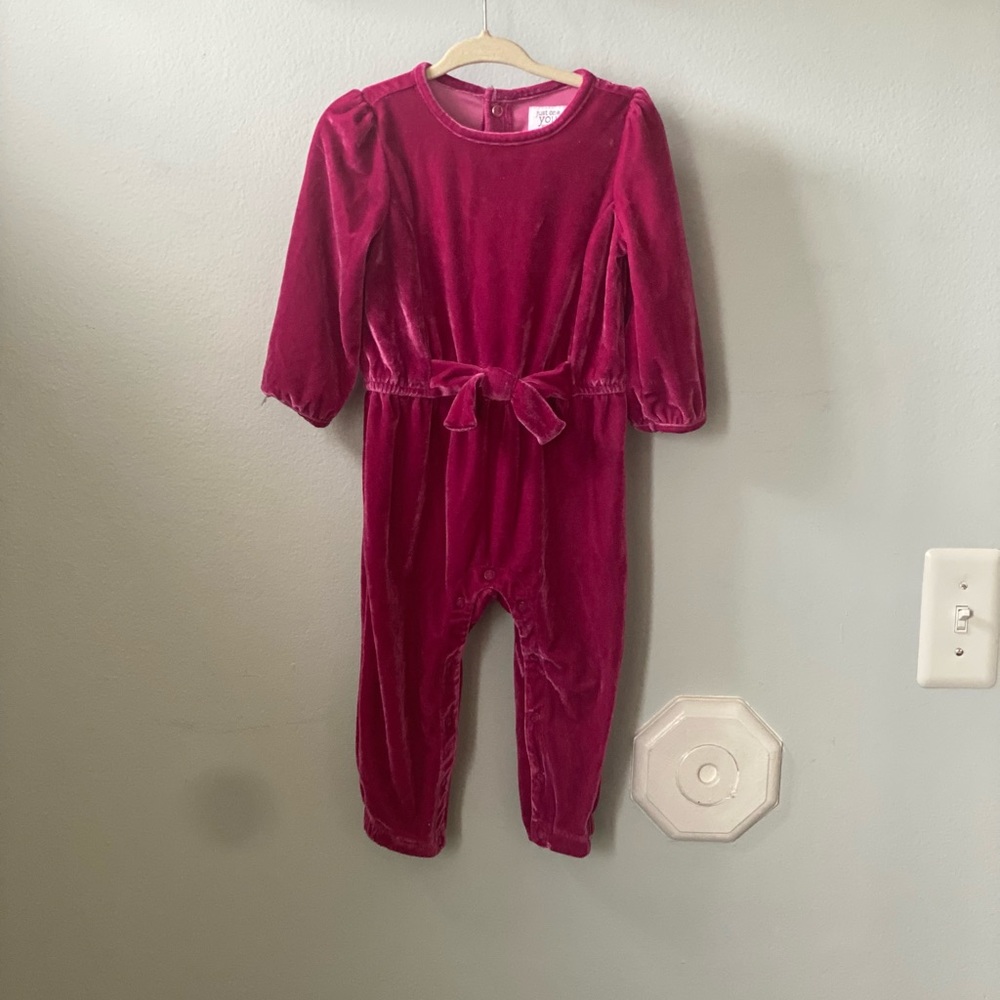 Purple/pink velvet onesie